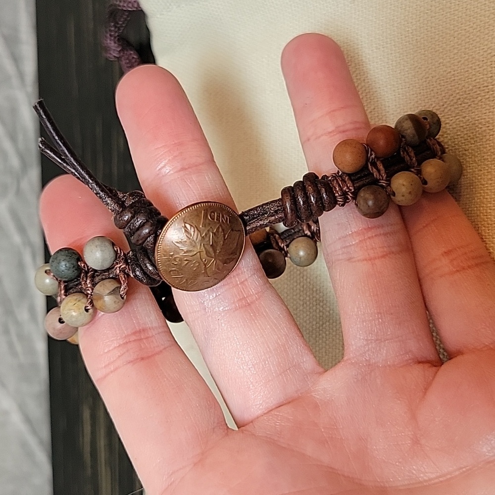 Leather and Bead Bracelet - Picture 3 of 4